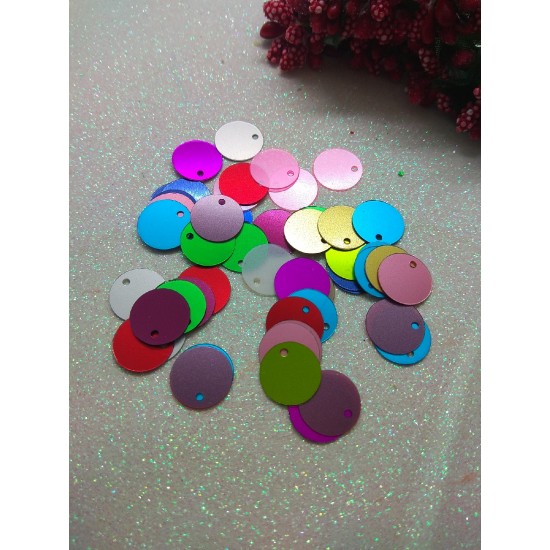 Пайетки круглые 12 мм , микс,  цена за 10 гр